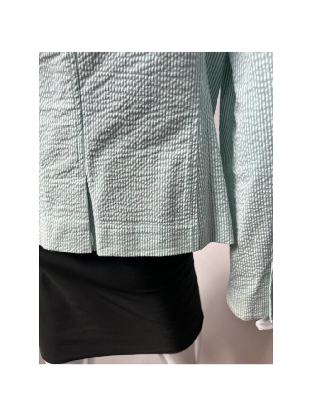 Sheer Blooms Polished Casual Seersucker Blazer By Emma James Petite 12 Stretch M - Picture 3 of 12
